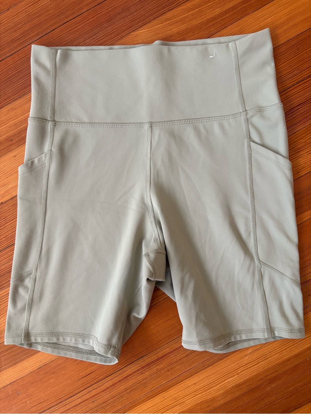 GAP Women's High-Rise Sage Green Bike Shorts with Side Pockets